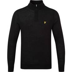 Golf - Svarta Tröjor Lyle & Scott Merino 1/4 Zip Golf Sweater Jet Black KN2169G-Z865