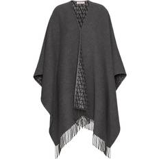 Cashmere Poncho Valentino Iconographe Mantelle - Grigio/Donna