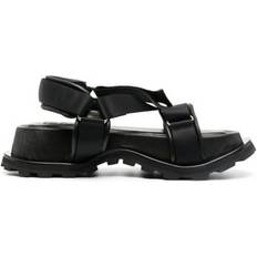 Jil Sander Black Hiking Platform Sandals With Touch Strap In Leather Woman (IT 35)