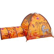 Outdoor Toys Pacific Play Tents Sunrise Safari Tent Tunnel Combo Orange