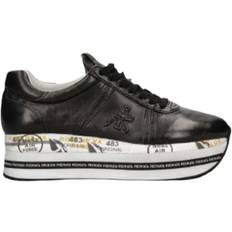 Premiata Black Leather Platform Trainers - Black