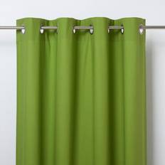 Hiva Green Plain Unlined Eyelet Curtain 117 cm x 137 cm Single