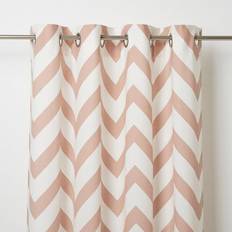 GoodHome Wabana Pink & White Herringbone Unlined Eyelet Curtain 140 cm (L)