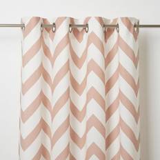 Wabana Pink & White Herringbone Unlined Eyelet Curtain 140 cm (L)