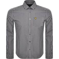 Men - Turquoise Shirts Lyle & Scott And Check Long Sleeve Shirt White