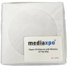 Optical Storage Paper cd sleeves with window & flap lot White