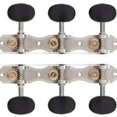 Plata Equipos de Afinación Taylor Slot Head Nickel/Ebony Tuner Buttons 6-String Set