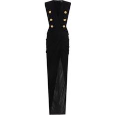 Balmain Dresses Balmain Tailored Fluid Crepe Long Dress Black (34 40)