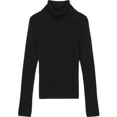 Marc O'Polo Suéteres Marc O'Polo Gerippter Rollkragenpullover slim schwarz