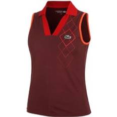 Femme - Marron Polos Lacoste Polo Tennis Ultra Dry - Bordeaux/Orange