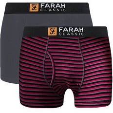 FARAH mens pack stripe keyhole bamboo boxers