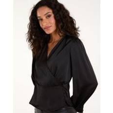 Clothing Blue Vanilla Wrap Shirt Top Black