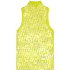 Diesel Women Tank Tops Diesel M-Egeo monogram-print cotton tank top women Cotton Yellow