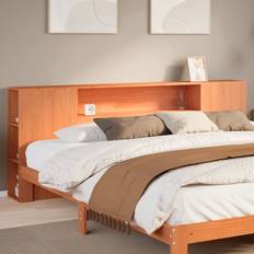 Built-in Storages Headboards vidaXL With Storage Bed Headboard Wax Brown 200 cm Solid Wood Pine Headboard
