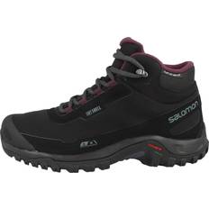 Salomon Women Boots Salomon Shelter CS Waterproof Shoes Women's Black Ebony Wine Tasting