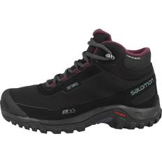 Dame - Sort Ørkenstøvler Salomon Shelter CS Waterproof Women Vinterstøvle - Black/Ebony/Wine Tasting