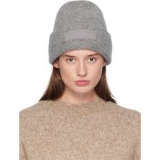 Laine Bonnets Jacquemus Jacquemus-Logo Beanie Cappelli Grigio-Uomo Gray