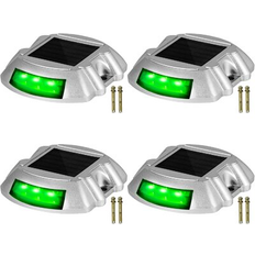 Garden & Outdoor Environment Driveway Lights 4-Pack 1.0 H x 3.5 W x 4.0 D in Gray Aluminium/in Green