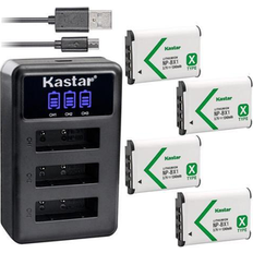 Kastar NP-BX1 Battery and LCD Triple USB Charger 4 Pack