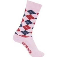 Équipement pour motards Equipage Riding socks girl Lax argyle Rose