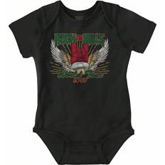 Bodysuits Brisco Brands Christmas Baby Graphic One Piece Bodysuit Cool Xmas Festive Winter Holiday Season Rock N Roll Santa Mitten Rock The Halls World Tour Casual Everyday