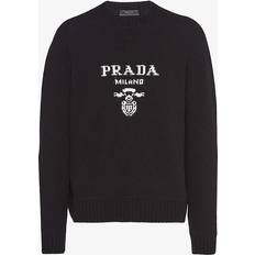 Prada Men Jumpers Prada Wool-Cashmere Logo Sweater black