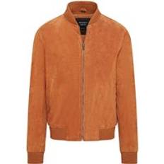 Soft Goat Suede MA-1 Varsity Bomber Jacket Dalian Tan