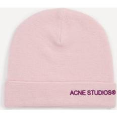 Acne Studios Accessories Acne Studios Mens Logo Beanie Pink (One size)