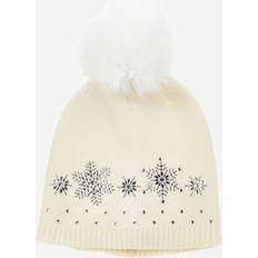 Spandex Beanies Children's Clothing Monnalisa Girls Ivory Pom-Pom Knitted Hat (12-16 year)