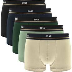 Five-pack of Stretch Cotton Trunks with Logo Waistbands 5-pack - Light Beige/Blue/Green/Black