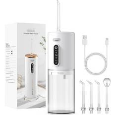 Electric Toothbrushes & Irrigators Tinana Water Dental Flosser: Portable Cordless Electric Water Flosser with 5 Jet Tips 3 Modes Rechargeable Oral Irrigator with 280ml Water Tank IPX7 Waterproof for Teeth Cleaning-White