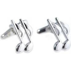 Rhodium Cufflinks International Rhodium Plated Musical Note Cufflinks Silver