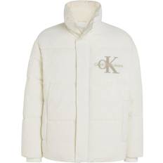 Calvin Klein Oversized Chenille Logo Puffer Jacket - Ivory