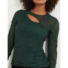 Cropped Blouses Joe Browns women's cutout textured long sleeve top