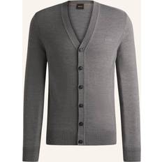 3XL - Hombre Cárdigans BOSS Avac Cd Regular Fit Logo Knitted Cardigan Light Grey, Light Grey, 2Xl, Men