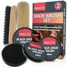 Shoe Care on sale SOL 2pk Shoe Brush Set With 3 Black Leather Boot Polish