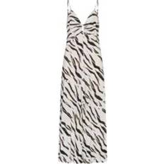 Lala Berlin Zebra Bølge Maxi Kjole White