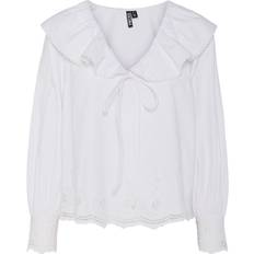 Pieces Annabelle Long Sleeved Top - Bright White