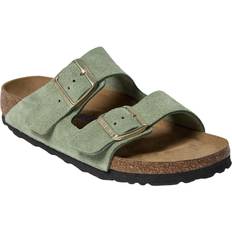 Birkenstock Arizona Soft Footbed Suede Leather Narrow Fit Green