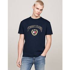 Gold Tops Tommy Jeans Regular Fit Gold Embroided Crest T-shirt Navy, Navy, 2Xl, Men