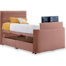Roseland Furniture Ryton Upholstered Velvet Ottoman TV Bed Double King & Superking