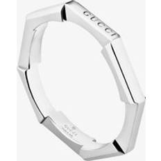 Gucci Diamond Rings Gucci 18ct White Gold Link to Love Mirrored Ring YBC662194003013 Silver