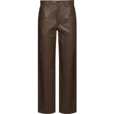 Ropa Toteme Five Pocket Leather Trouser - Brown