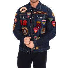 DSquared2 Mens Denim jacket with patches S74AM1079-S30664 man Blue (Mens)