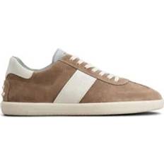 Tod's Men Trainers Tod's Sneakers, male, Beige, Beige Suede Side Stripe Sneakers