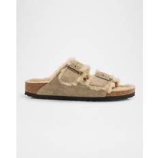 Birkenstock Arizona - Dame Badesandaler Birkenstock Women's Arizona Shearling Slide Sandals Taupe