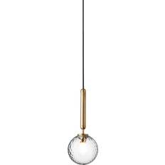 Transparent Pendant Lamps Nuura Miira 1 140 mm Brass/Optic Clear Pendant Lamp