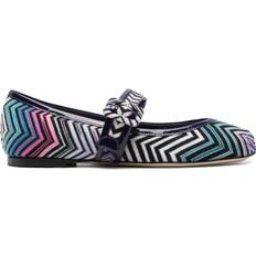 Missoni zigzag-woven ballet flats women Fabric/Patent Leather/Calf Leather/Calf Leather Purple