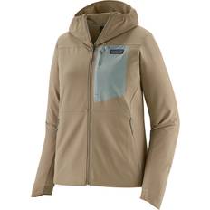 Beige - Dam - Gång & Vandring Jackor Patagonia Women's R1 CrossStrata Hoody Softshelljacka Färg beige