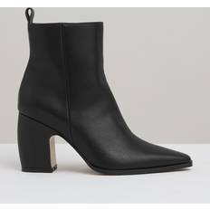 Reiss Reiss Amy Leather Pointed Ankle Boots, Black